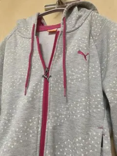 Puma レディースパーカー グレー/ピンク