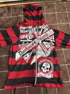 00s y2k ボーダー ニット パーカー スカル 平成 archive パンク