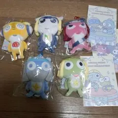 ケロロ軍曹×サンリオキャラクターズ　むにゅぐるみマスコット 5体 とポストカード