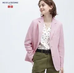 美品【ユニクロ】コントワーデコトニエ　テーラードジャケット　ピンク　M