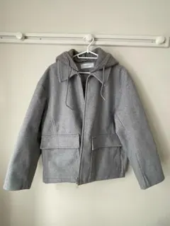 グレー ジャンパー・ブルゾン フード付き