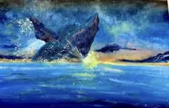 クジラ 海の絵画 アート作品