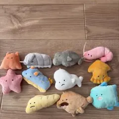 海の生き物のぬいぐるみ