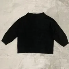【a.v.v】ブラック　ラメ入り七分袖ニット　ハイネック　Lサイズ シンプル★