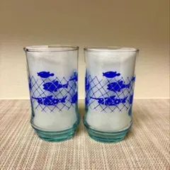 昭和レトロポップ アデリア ブルー お魚 タンブラー グラス