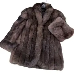 激レア SAGA FOX 染めブルーフロスト デザインハーフコート ボリューム◎