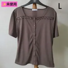 ✨美品✨半袖　カットソー　花柄ビーズ