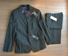 【新品未使用】コムサエンジェル　スーツセット　120〜130 黒　ストライプ