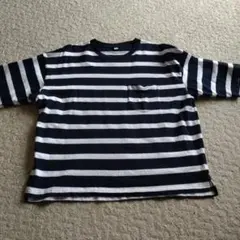 GU ネイビー/ホワイトストライプ Tシャツ