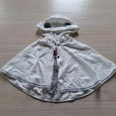 フード付きベビーポンチョ 白 60～90
