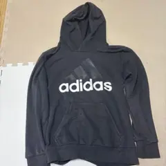 adidas ダークグレー フード付きパーカー