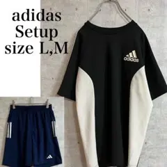 adidas　アディダス ジャージ セットアップ ブラック ネイビー L,M