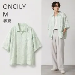 ONCILY シアーフラワーシャツ 緑 M 春夏 モード　きれいめのサムネイル