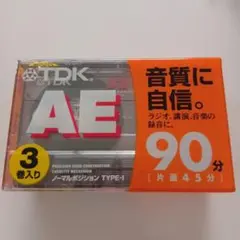 TDKカセットテープAE90　3巻