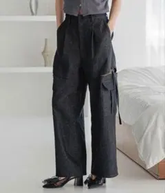 Heather ヘザー サイドスリットデザインパンツ ブラックデニムパンツのサムネイル