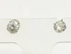 ☆K10WG ラウンドカットジルコニア付きピアス☆