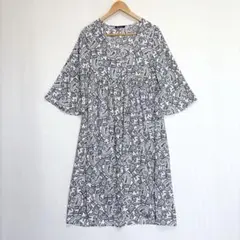【美品INGNIペイズリー柄ワンピース】Mサイズ/イング/Aライン/ホワイト白
