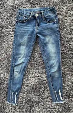 JEANS レディース 26 ダメージ デニム スキニー XS