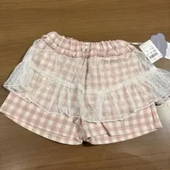 新品　90cm futafuta チェック柄フリル付きパンツ バースデイ