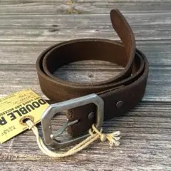 未使用RRL ブラウンレザーガチャベルト イタリア製 ビンテージ加工　W32 未使用RRL ブラウンレザーガチャベルト イタリア製 ビンテージ