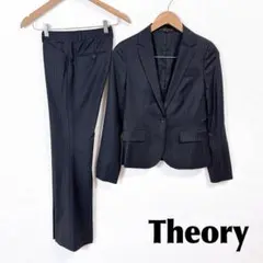 美品 Theory ストライプ パンツスーツ セットアップ ネイビー M - メルカリ