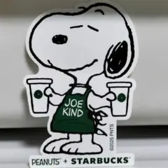 スヌーピービッグステッカー　ピーナッツ+スターバックス　非売品
