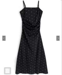 GRL ドット柄ドレープキャミソールワンピース[dh1425]⭐︎ブラック