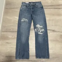 ZARA ストレートデニム ダメージ加工 EUR34のサムネイル