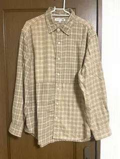 JW ANDERSON×UNIQLOチェック柄長袖シャツ ベージュ系