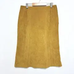 エッセンス　スウェード調　合成皮革　膝丈　クリップ跡あり　スカート　3