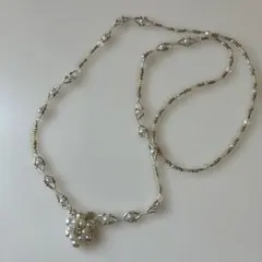 ビーズ　ロングネックレス　ハンドメイド