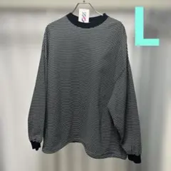 is-ness BALLOON BORDER LONG SLEEVE Tシャツ