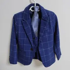 子供用スーツセット (ジャケット・ベスト・パンツ・ネクタイ) 110cm