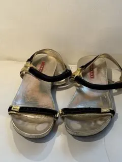 PRADA サンダル ゴールド ブラックのサムネイル