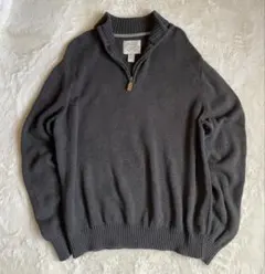 ST JOHN'S BAY ハーフジップコットンニット XL セントジョンズベイ