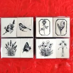 セリア　ラバースタンプ　ヴィンテージフラワー