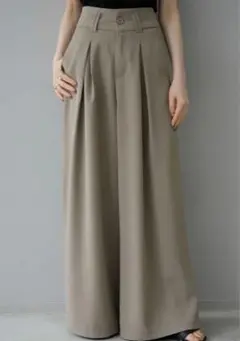 Lumier リュミエ ワイドフレアタックパンツ