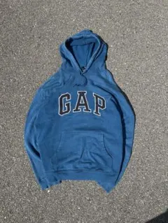 も*つ様 old gap パーカー hoodie ターコイズブルー ビックロゴ