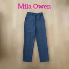 ミラオーウェン　センタープレステーパードパンツ　グレー　定番美品