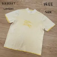 BURBERRY バーバリーロンドン 半袖ニット　ビックホース　刺繍　イエロー