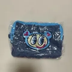 エンジェルブルーデニム風刺繍ポーチ ガチャガチャ