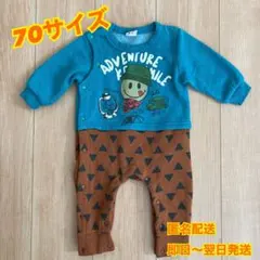 ベビー ロンパース 70サイズ キャンプ柄