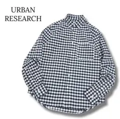 アーバンリサーチ　シャツ　長袖　メンズ　黒　白　ギンガムチェック　Mサイズ