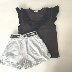 ★ペアマノン●フリル付Tショートパンツ●セット