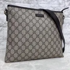 【美品】GUCCI ショルダーバッグ GGスプリーム レザー PVC ブラウン
