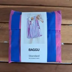【廃盤品】BAGGU STANDARD ストライプ ブルー/ピンク