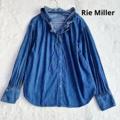 24SS ✨リエミラー フリルギャザーデニムブラウス - メルカリ