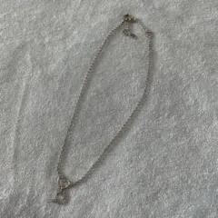 クリスチャンディオール  シルバー　ハートロゴ　ストーン　ネックレス