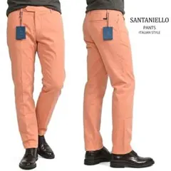 新品 SANTANIELLO イタリア製 春夏 薄手チノパン ピンク 44 Sのサムネイル