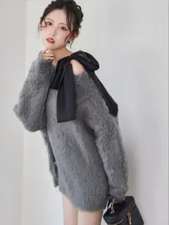 NICE CLAUP メリーカールニットチュニック